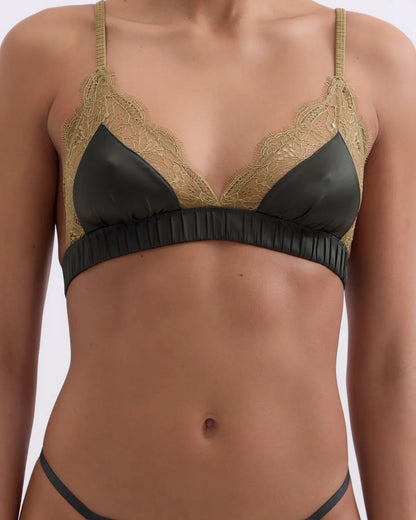 Bralette Love Lace Dark Green