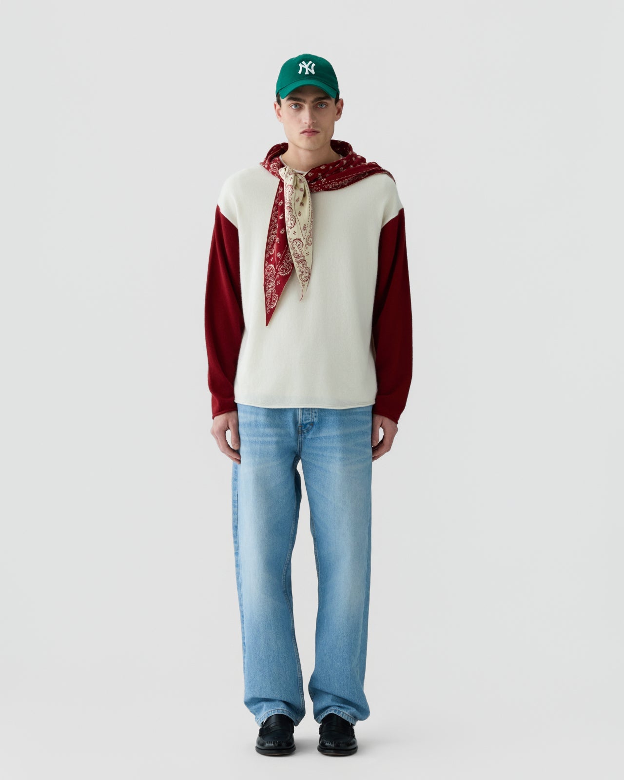 Sweater Baseball Cream & Carmine