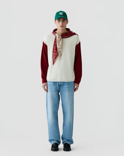 Sweater Baseball Cream & Carmine