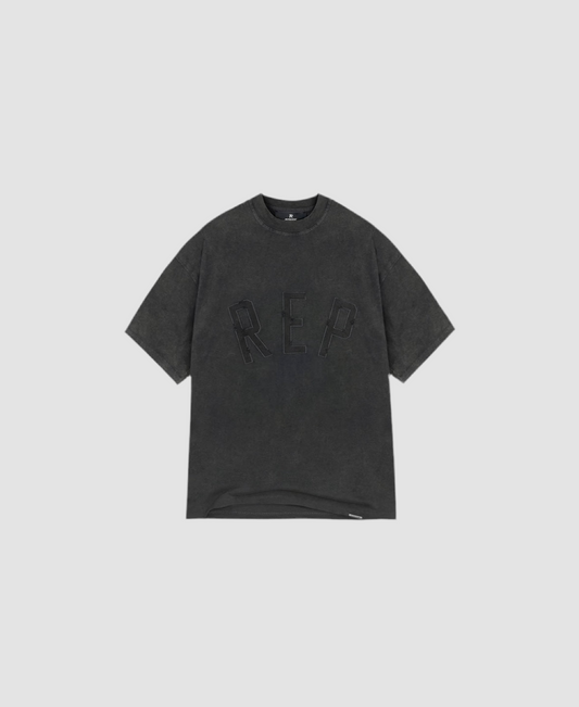 T-shirt REP Applique Vintage Black