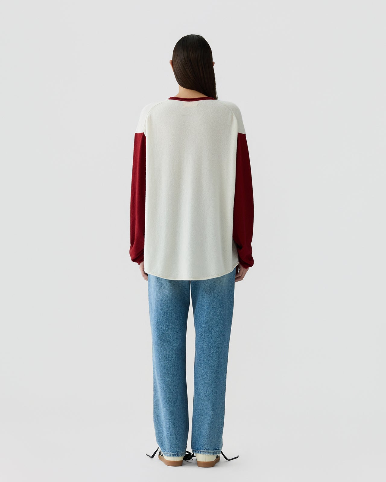 Sweater Baseball Cream & Carmine
