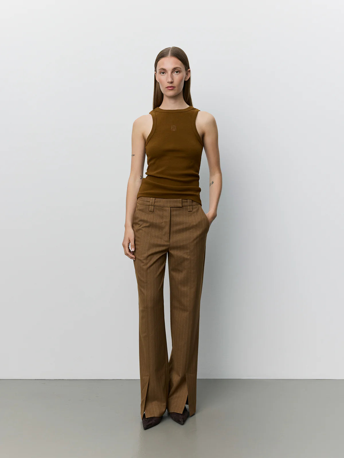 Pants Amila Pinstripe Brown