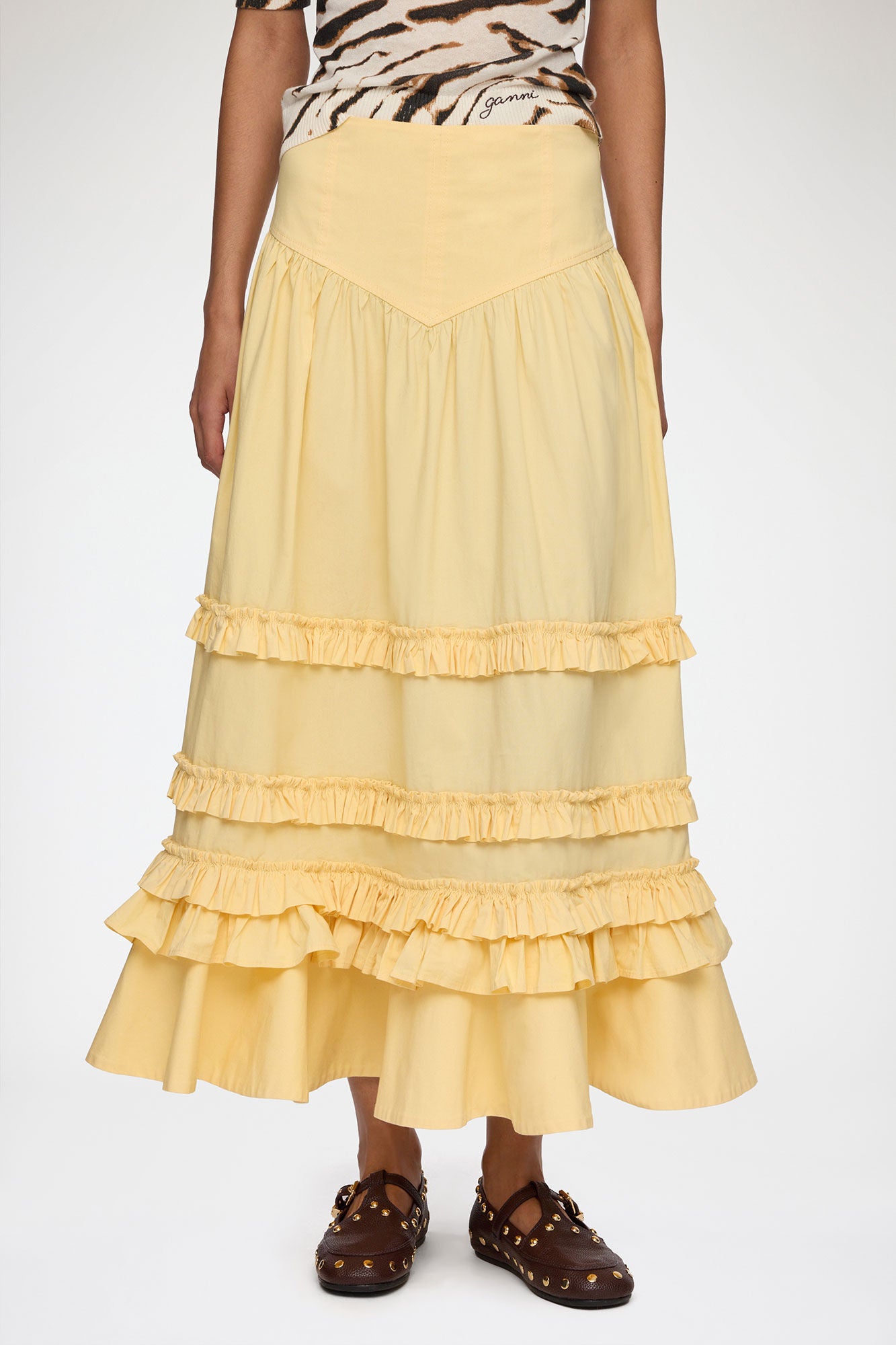 Skirt Tiered Frill Yellow