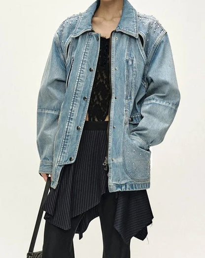 Jacket Jeweled Denim Blue