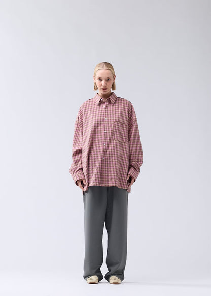 Shirt Raw Edge Fluid Pink Check