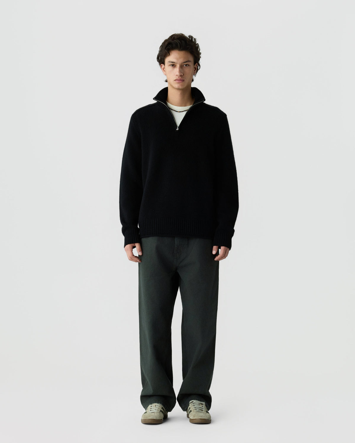 Sweater Half Zip Turtleneck Black