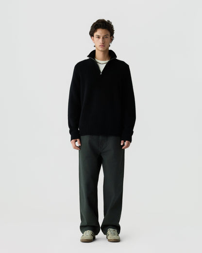 Sweater Half Zip Turtleneck Black
