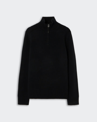 Sweater Half Zip Turtleneck Black