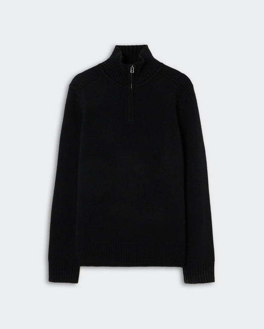 Sweater Half Zip Turtleneck Black