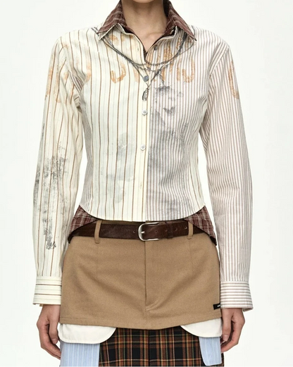 Shirt Necklace & Choker Beige