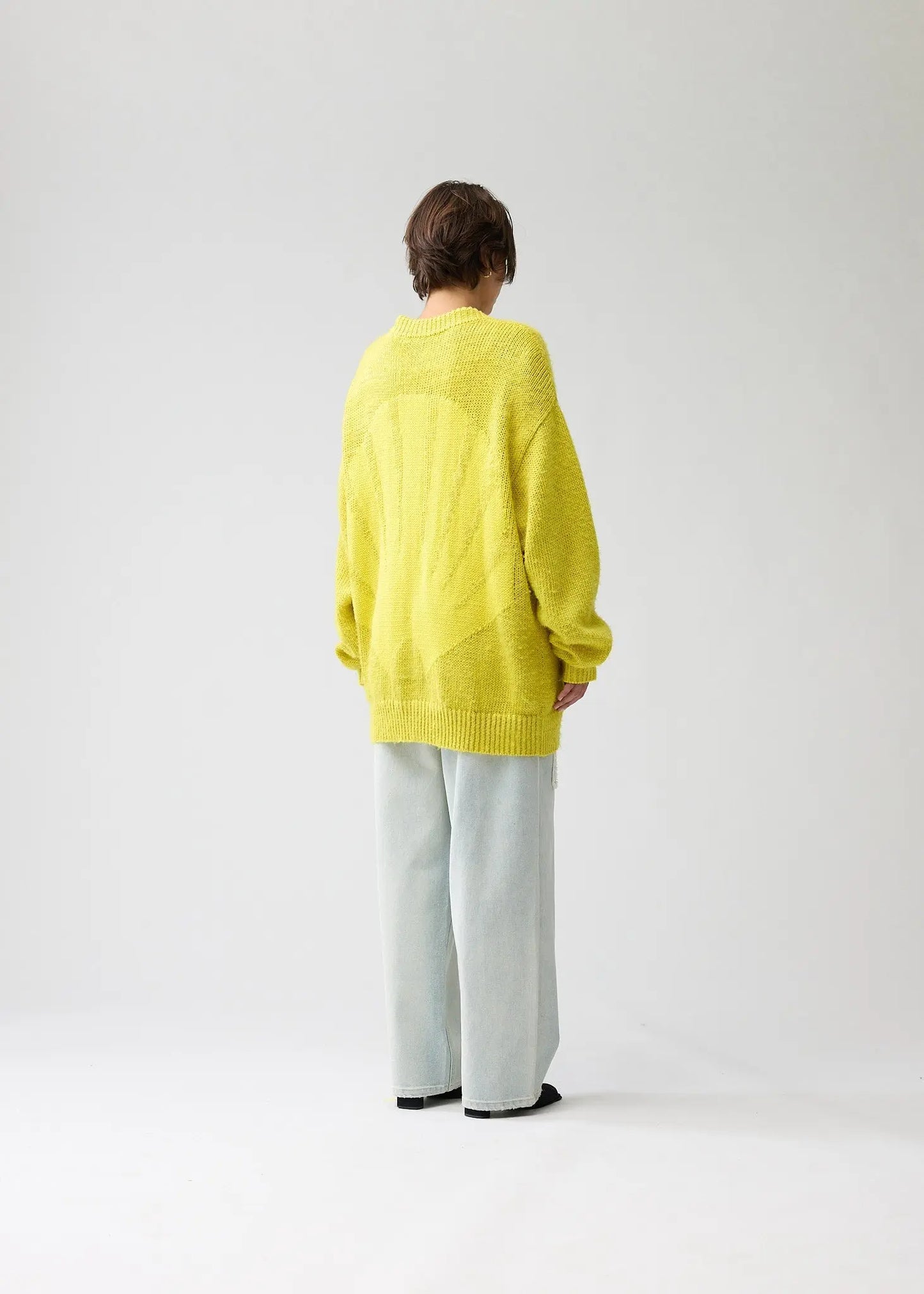 Cardigan Linnen Logo Celery Yellow