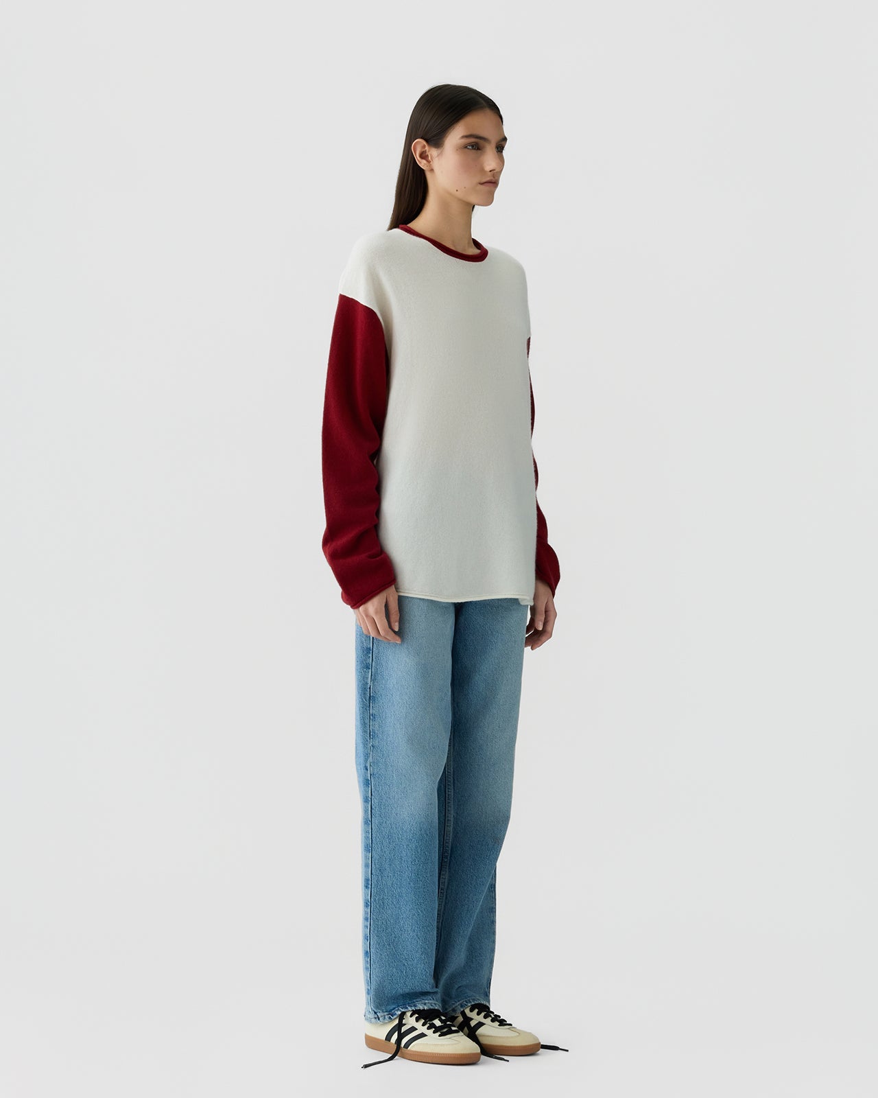 Sweater Baseball Cream & Carmine