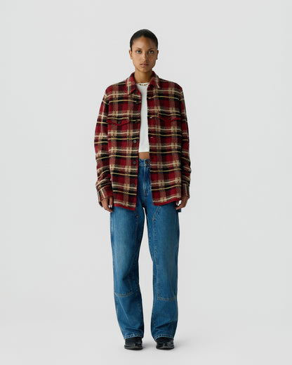 Shirt Plaid Work Carmine