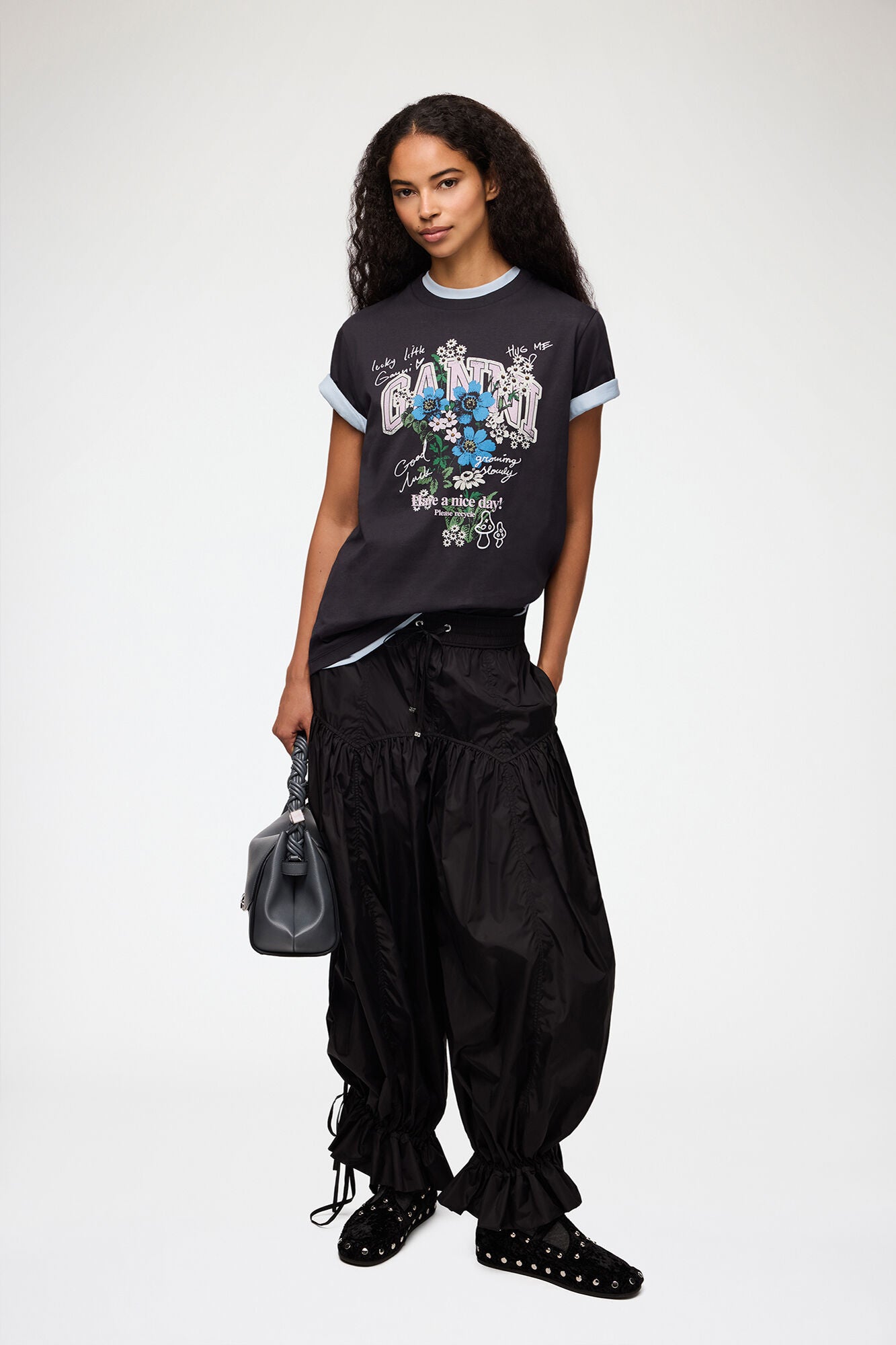 T-shirt Flowers Phantom Black