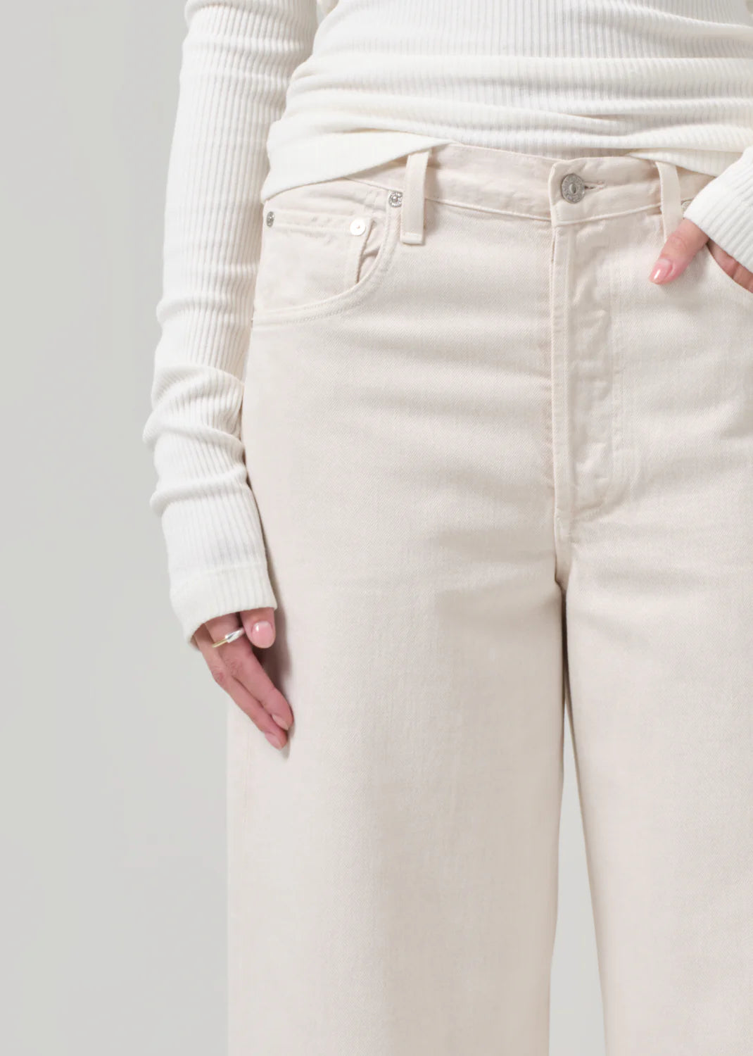 Jeans Ayla Raw Hem Crop Almondette