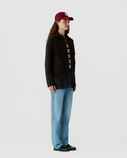 Jacket Western Fringe Burnt Cocoa