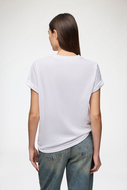 T-shirt Teddy Mushrooms White