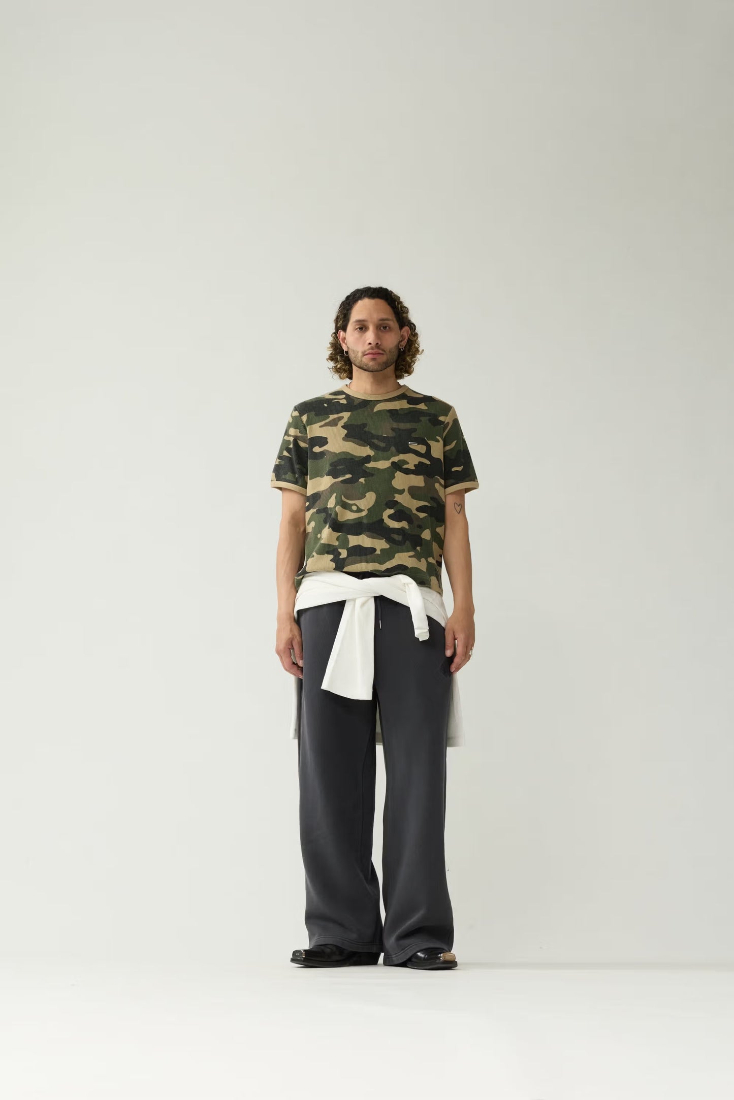 T-shirt Waffle Camo Green