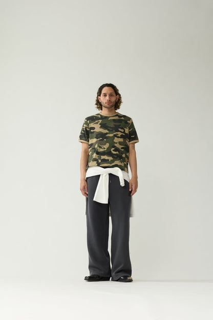 T-shirt Waffle Camo Green