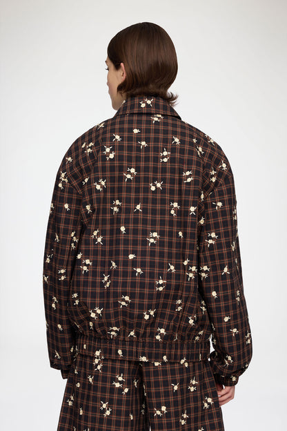 Shorts Check Flower Brown