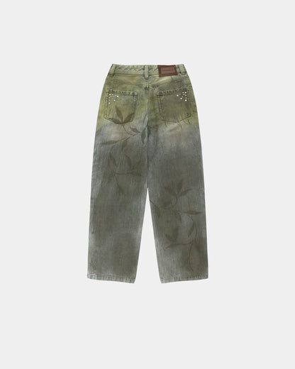 Jeans Botanical Print Green/Blue