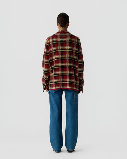 Shirt Plaid Work Carmine