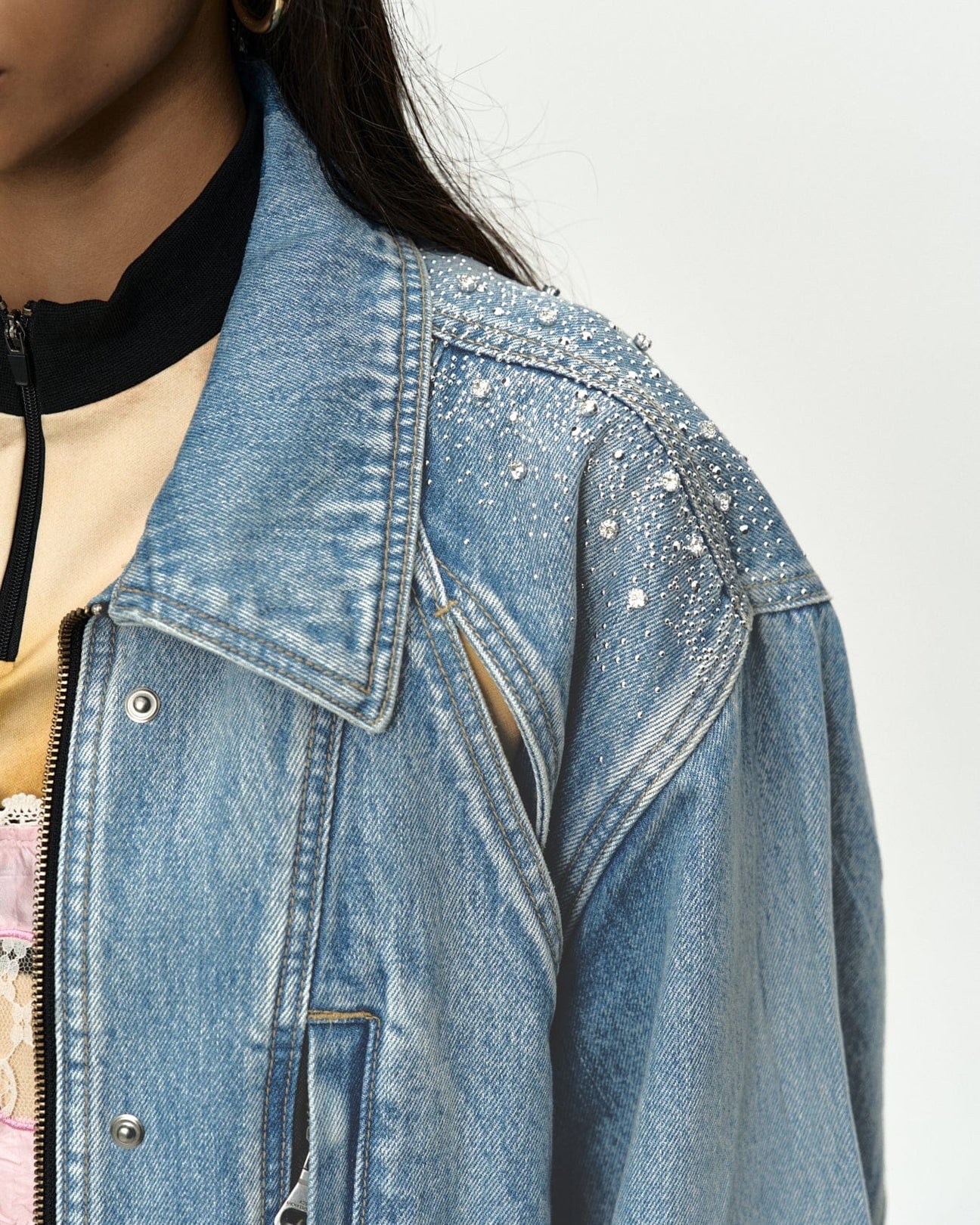 Jacket Jeweled Denim Blue