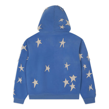 Hoodie Star Patchwork Blue