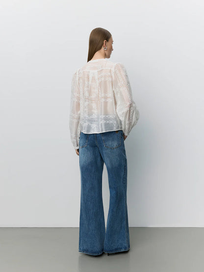 Shirt Cora Embroidered White