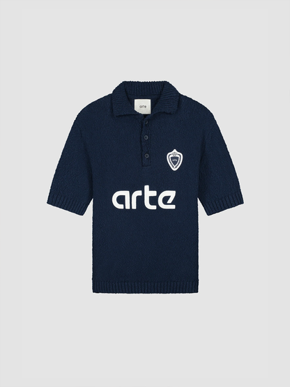 Sweatshirt Football Knit Blue