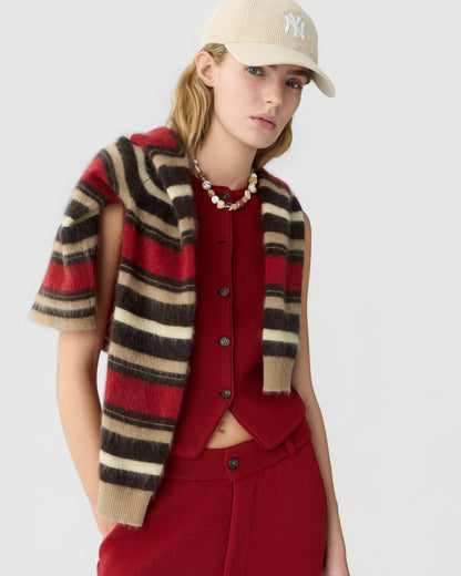 Vest Tailored Crew Carmine