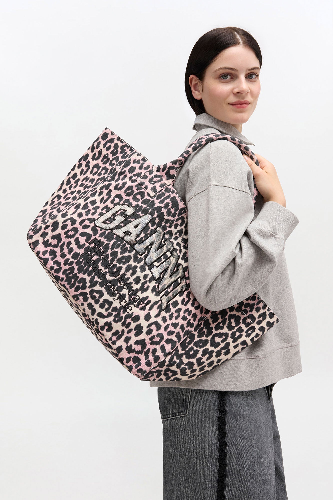 Bag Tote Medium Mauve Leopard