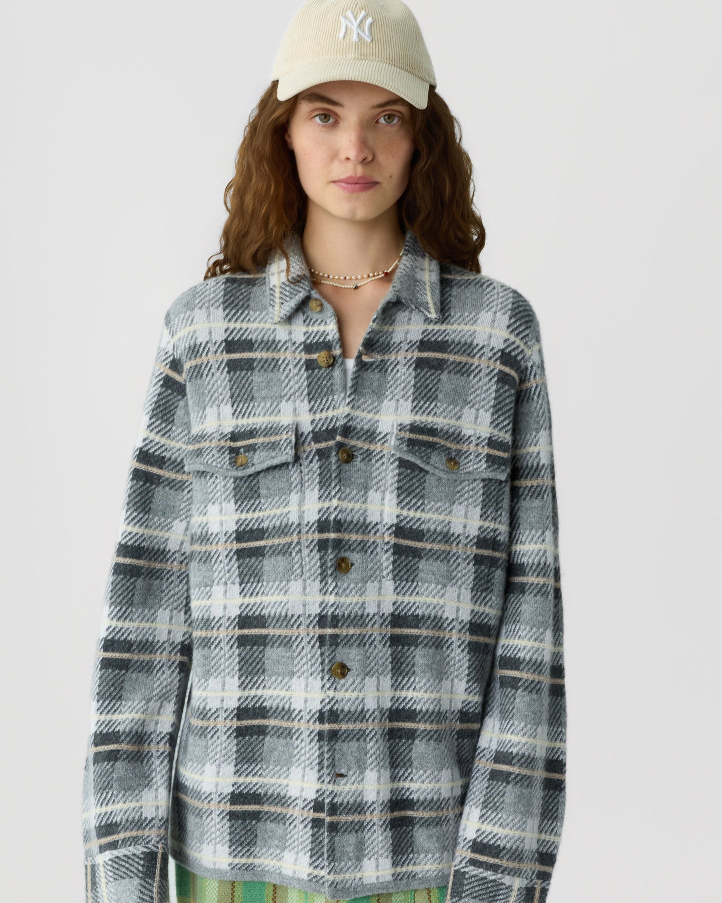 Shirt Plaid Work Heather Grey