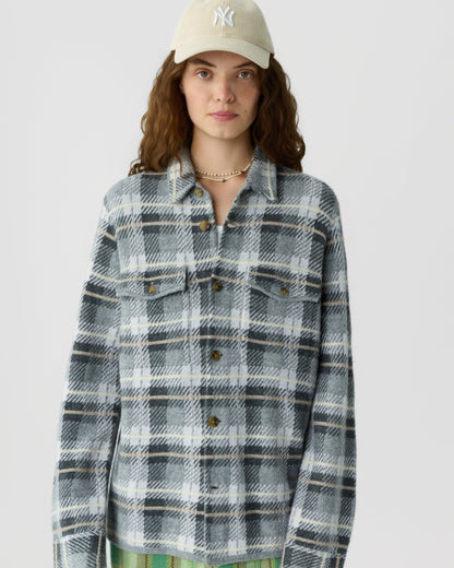 Shirt Plaid Work Heather Grey