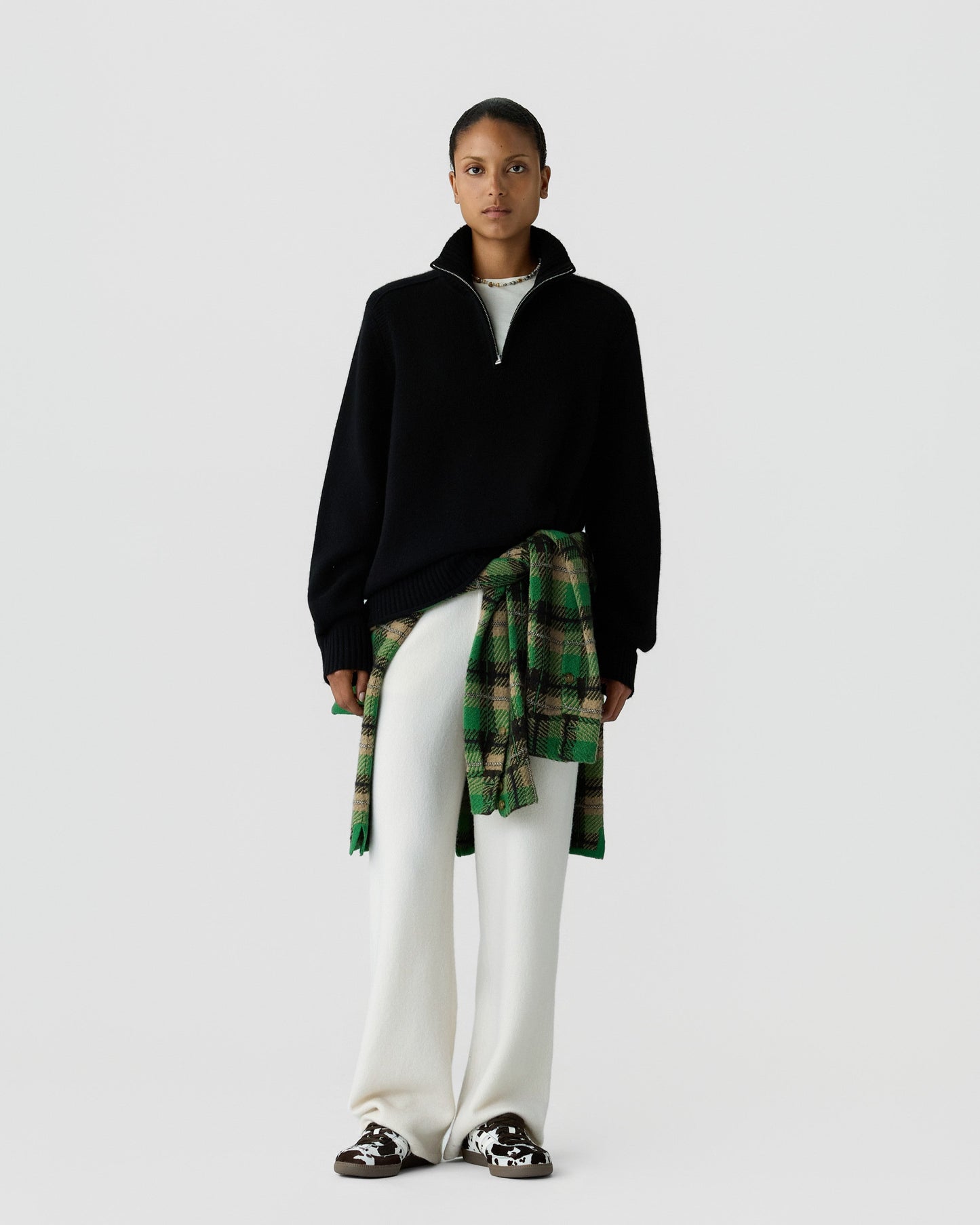 Sweater Half Zip Turtleneck Black