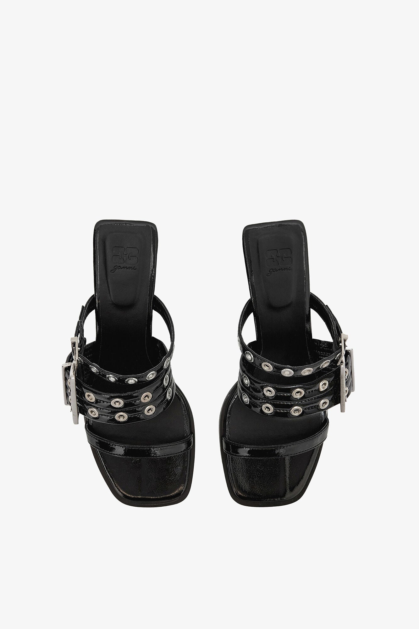 Heels Buckle Strap Mule Black