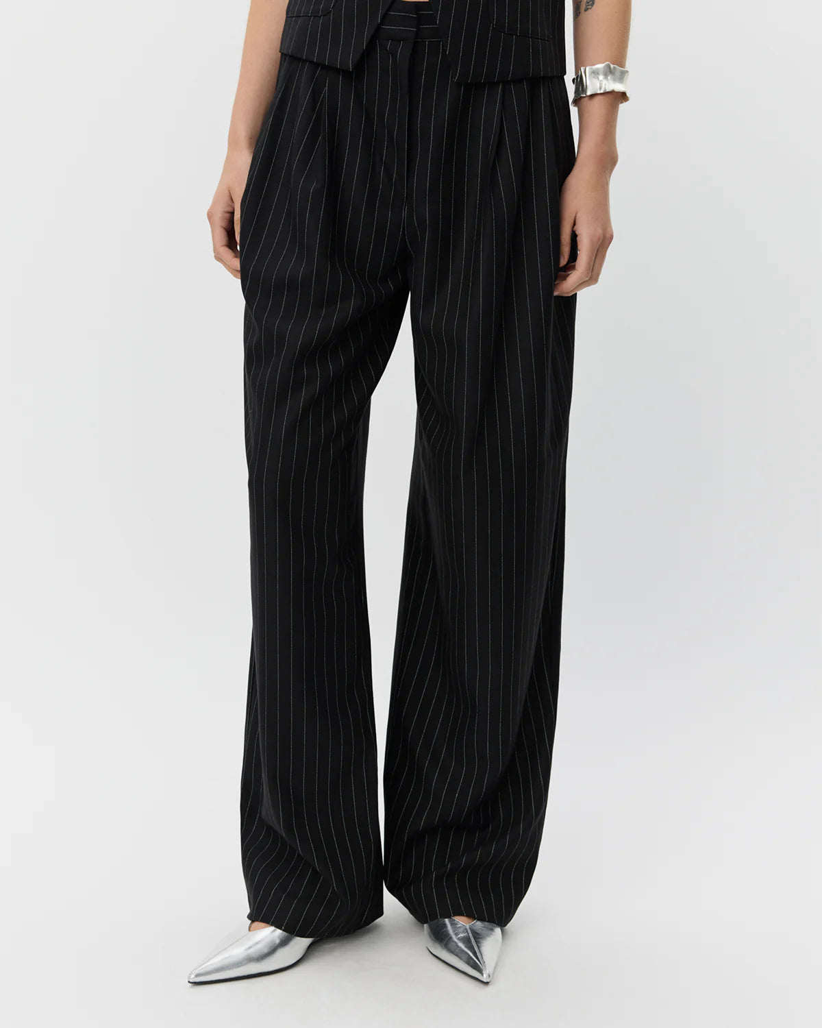 Pants Carlotta Striped Black & White
