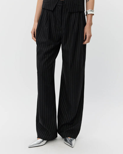 Pants Carlotta Striped Black & White