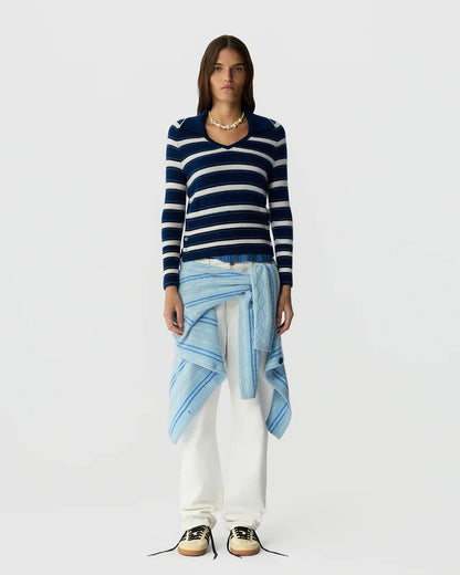 Sweater Polo Port Striped Navy