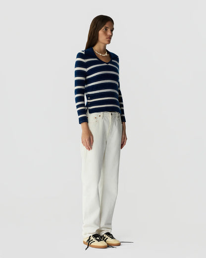 Sweater Polo Port Striped Navy