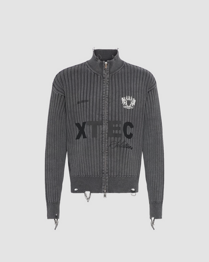 Cardigan Logo Knit Grey