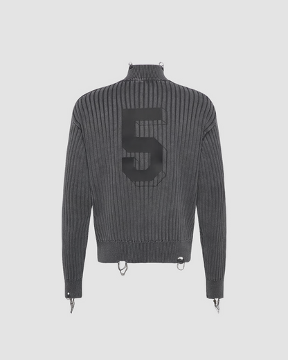 Cardigan Logo Knit Grey