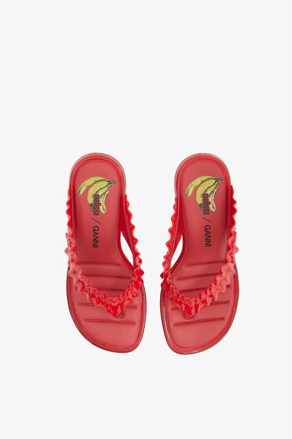 Ganni x Melissa Heels Kitten Thong Red