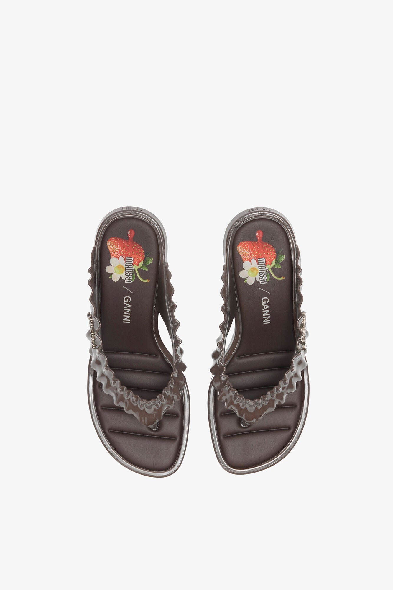 Ganni x Melissa Heels Kitten Thong Brown