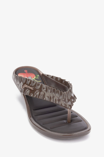 Ganni x Melissa Heels Kitten Thong Brown
