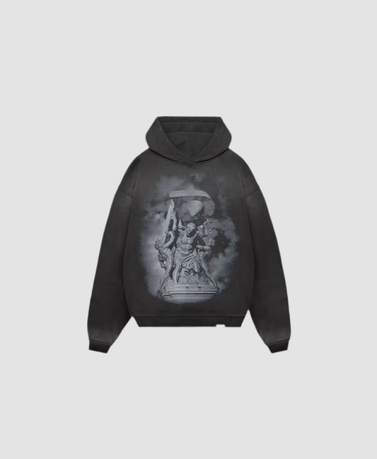 Hoodie Atlas Stained Black