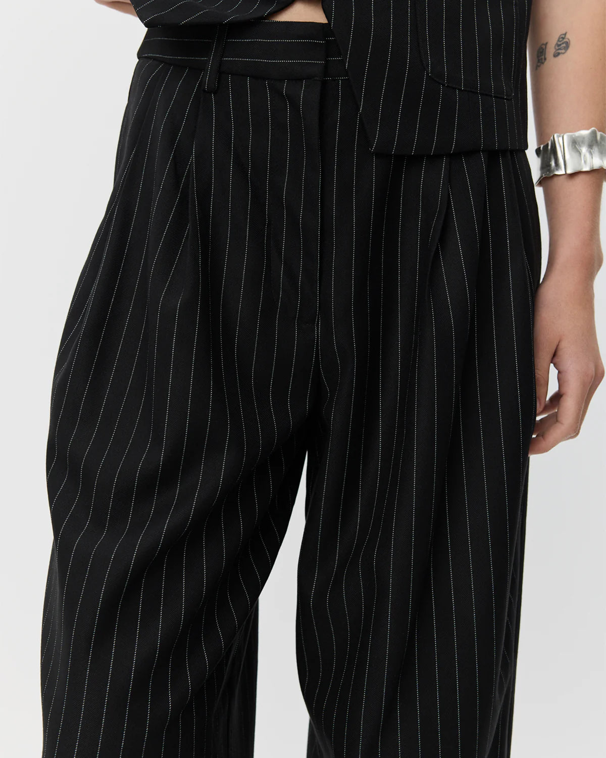 Pants Carlotta Striped Black & White