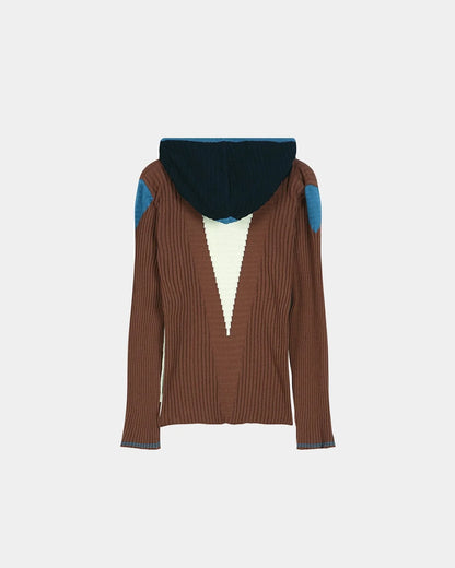 Hoodie Risa Zip Brown/Lime