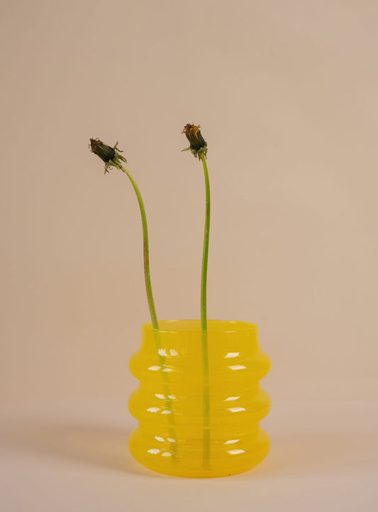 Vase Wave Neon Yellow