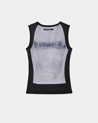 Top Wet-Printed White & Black